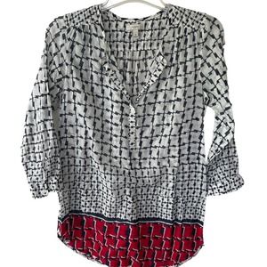 J. Crew Size XS cotton Blue red white tunic